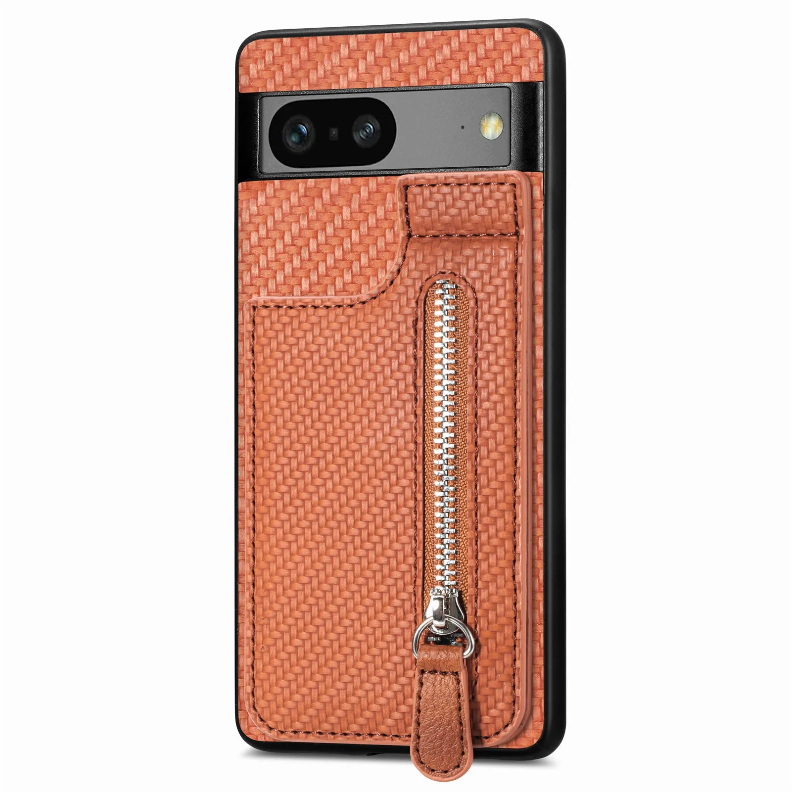 Multi-function TPU PU phone case with zipper card holder for Google Pixel, available in five colours black apricot green blue brown