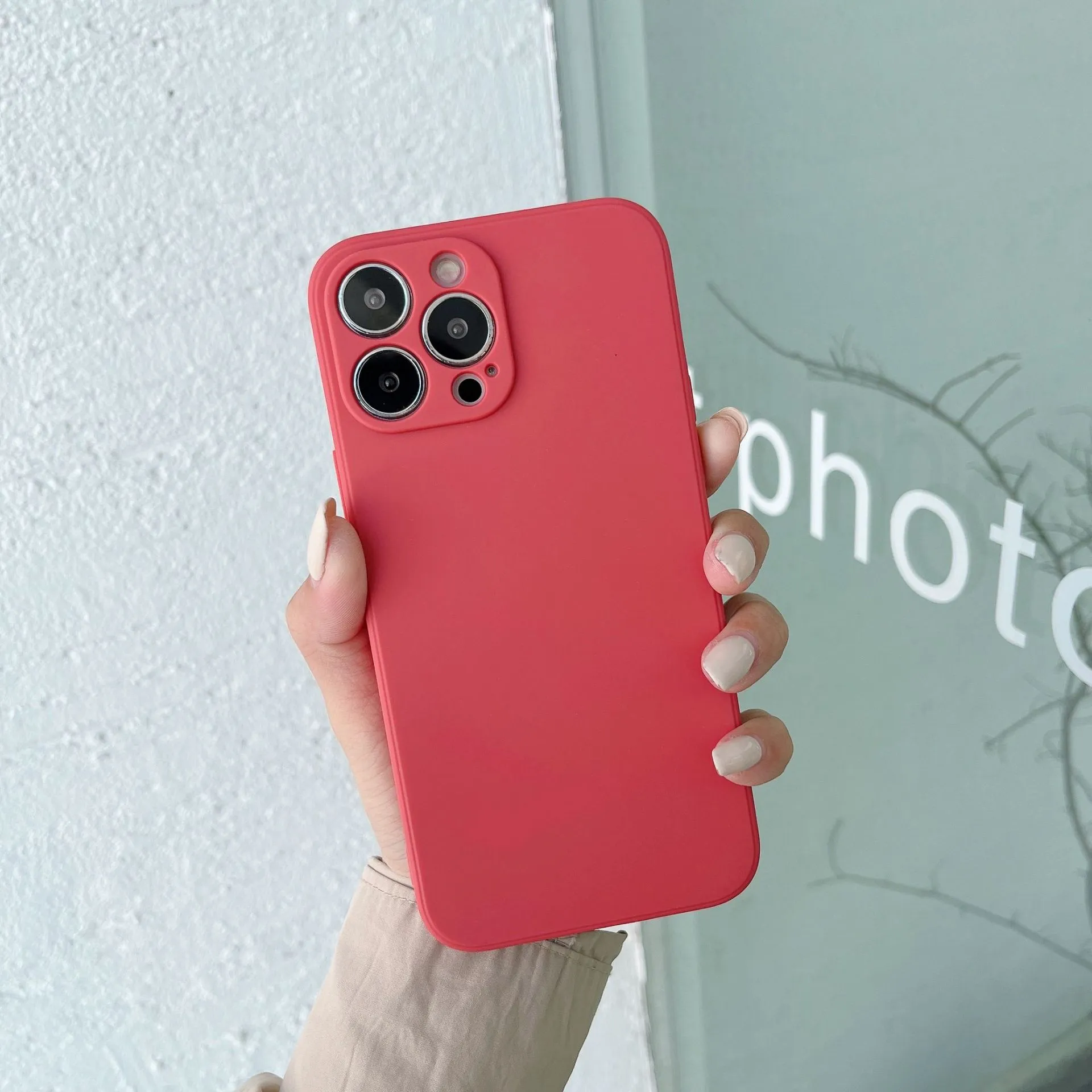 Fine hole matte TPU straight edge back cover phone case for Realme10 Domestic and RealmeV20 in black colour