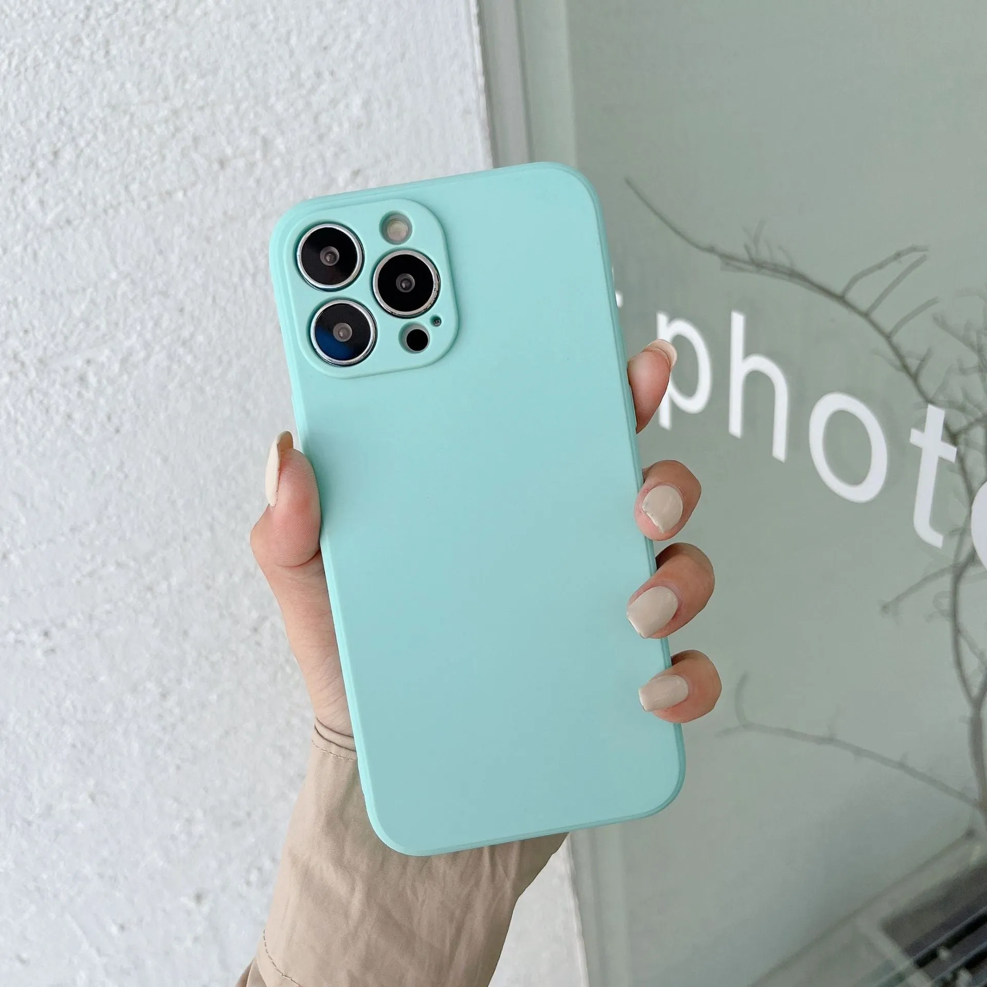 Fine hole matte TPU straight edge back cover phone case for Realme10 Domestic and RealmeV20 in black colour