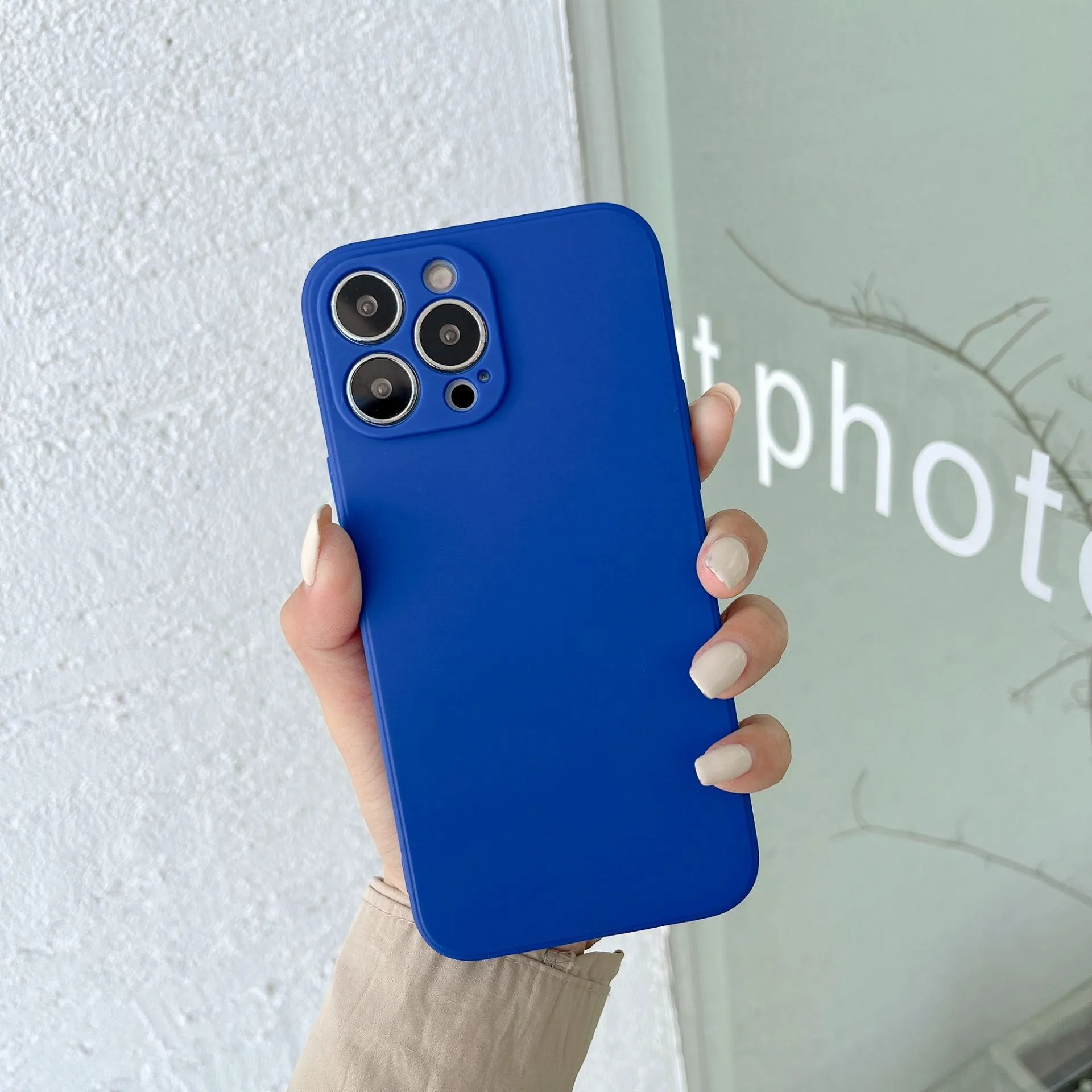 Fine hole matte TPU straight edge back cover phone case for Realme10 Domestic and RealmeV20 in black colour
