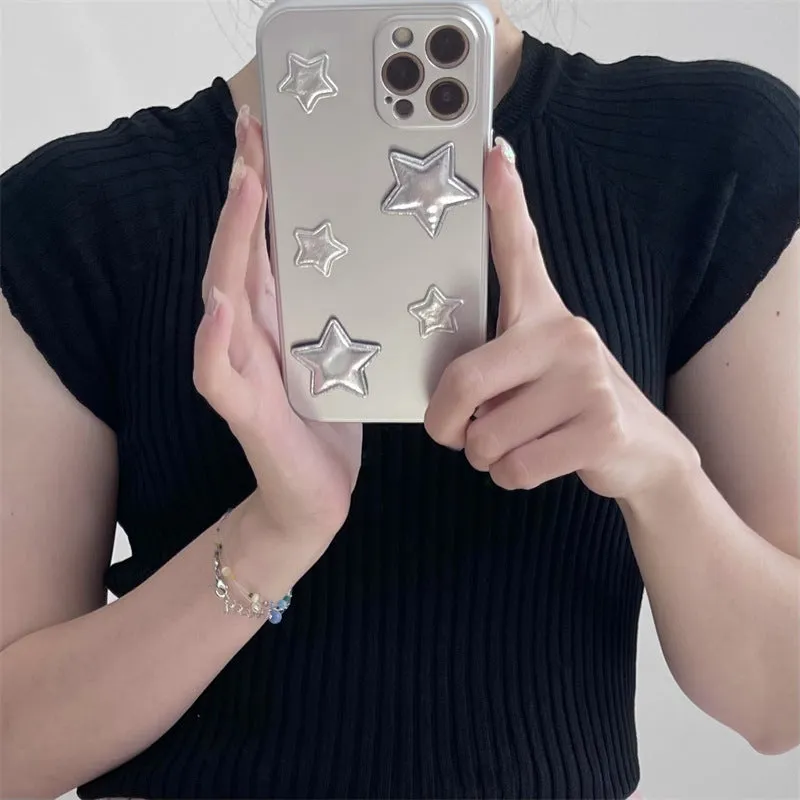 Stereo XINGX silver soft shell silicone phone case with electroplated finish for iPhone models