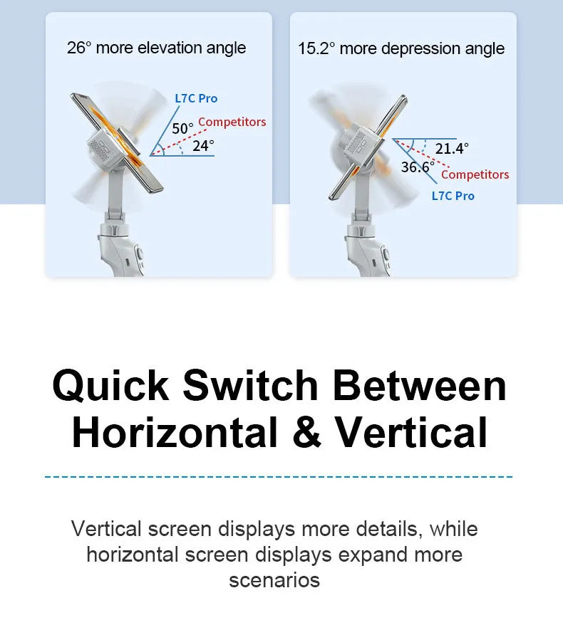 New foldable handheld stabiliser in silver grey for mobile phone with Type-C cable and manual