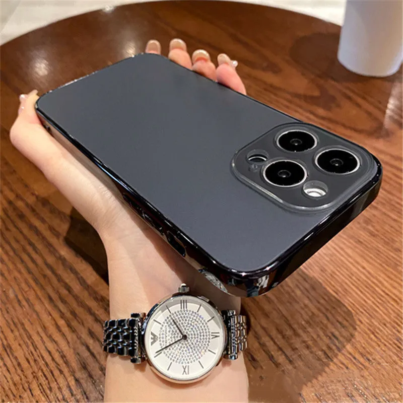 Electroplating frosted PC phone case in titanium gray for iPhone 15 with all-inclusive back cover