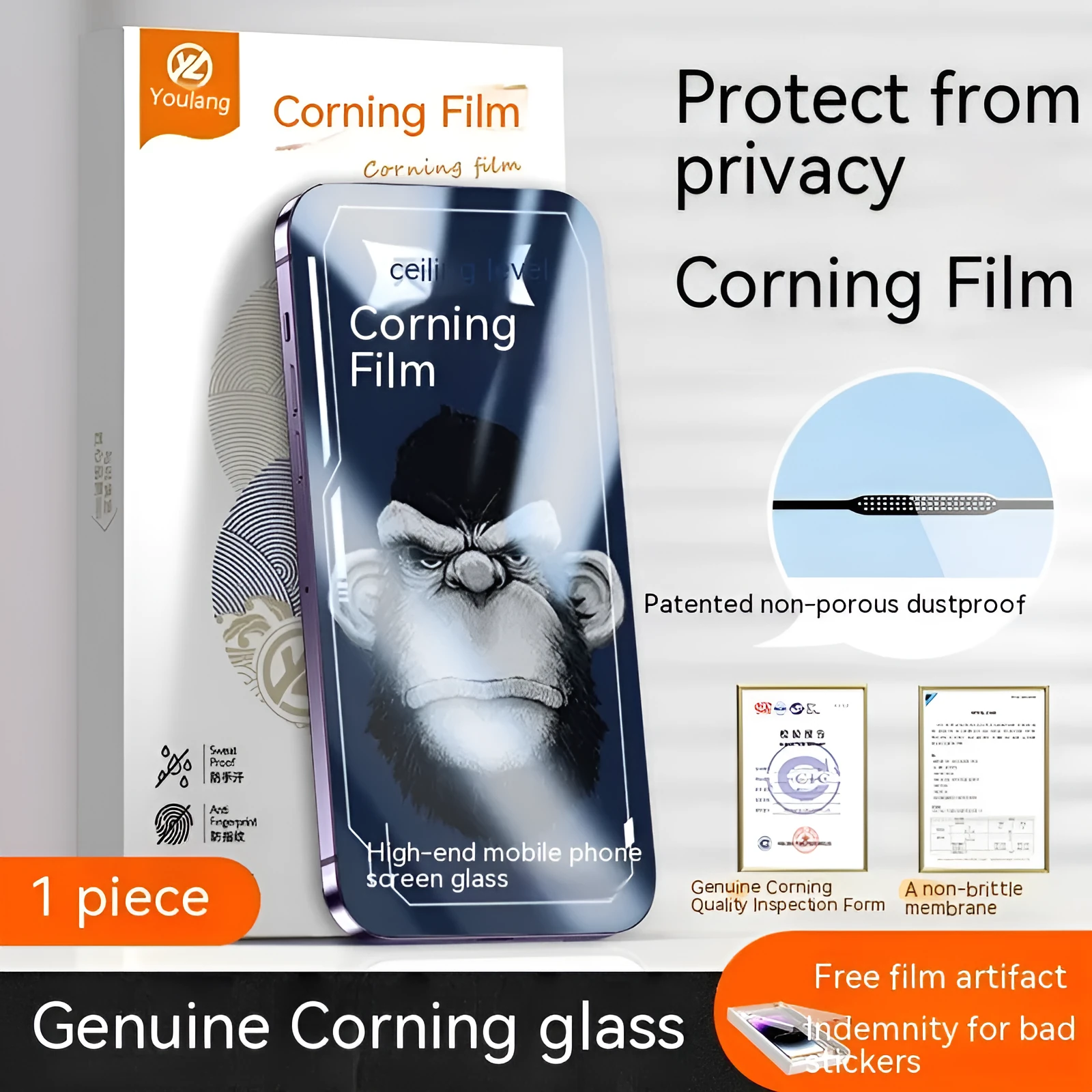 Tempered glass screen protector for iPhone 15, high definition, dustproof, anti-fingerprint