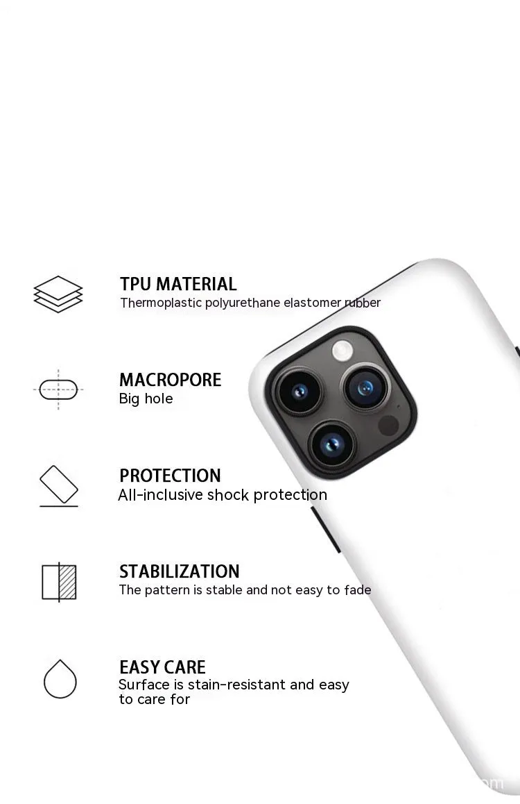 White round edged film frosted phone case for Apple iPhone with glossy and frosted shell options, feilin material