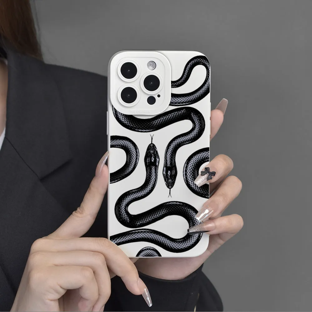 Plastic protective cover for Apple iPhone, black soft shell case with spray finish