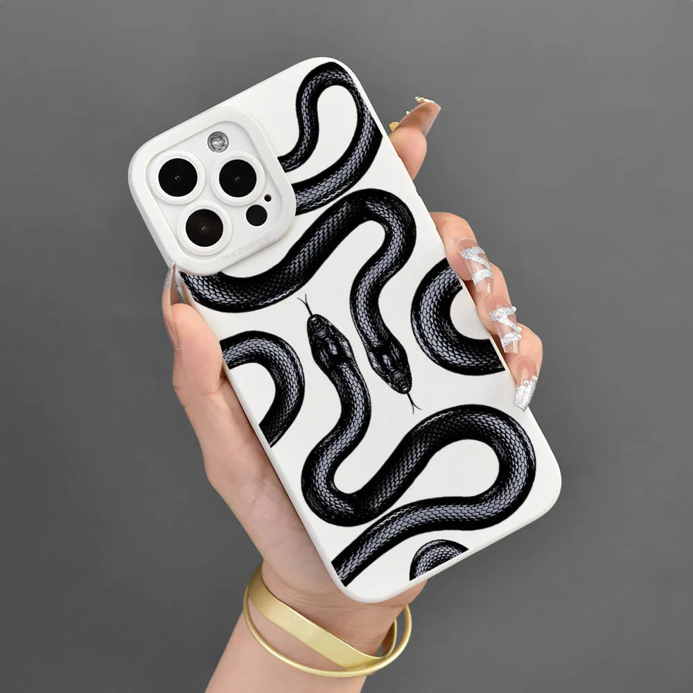 Plastic protective cover for Apple iPhone, black soft shell case with spray finish