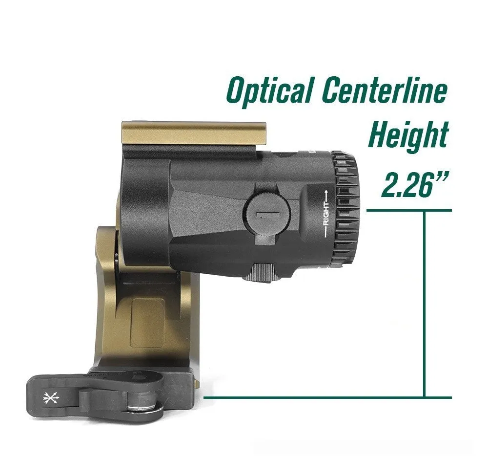 Universal magnifier bracket for G33 G43 G45 FTC OMNI with 21mm Picatinny rail QD mount, black finish