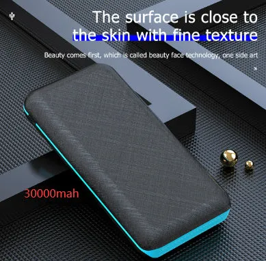Black wireless charging power bank with three USB ports for iPhone Samsung and Xiaomi phones