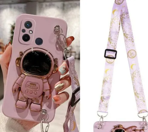 Crossbody silicone phone case with lanyard and bracket for Apple iPhone in black colour option