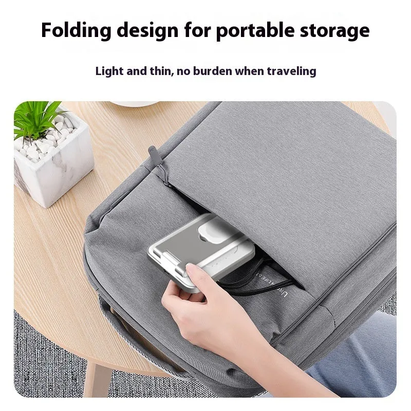 Folding alloy three-in-one wireless charger with magnetic support and digital display in black