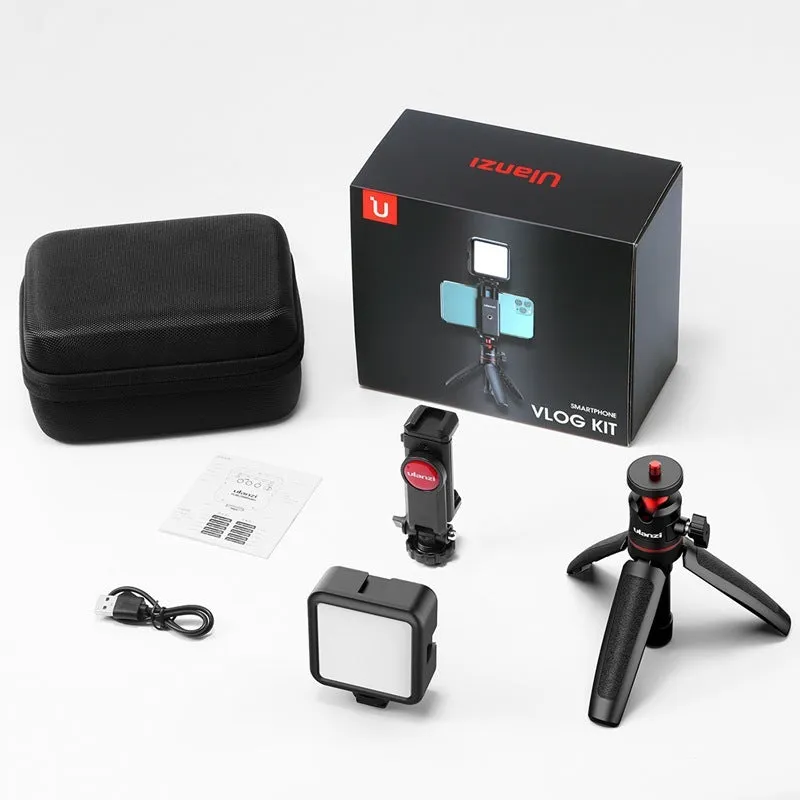 Combo 8 mobile phone vlog stand and fill light bracket set in colour as shown