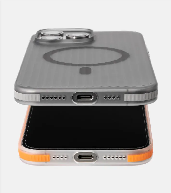 Drop-resistant striped magnetic phone case for iPhone, black magnetic suction with anti-slip bar