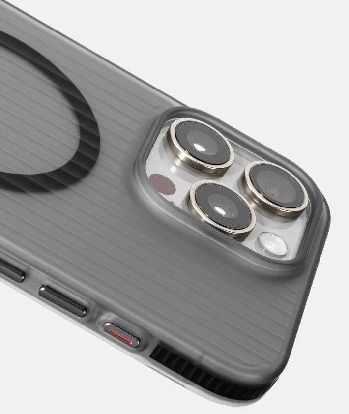 Drop-resistant striped magnetic phone case for iPhone, black magnetic suction with anti-slip bar