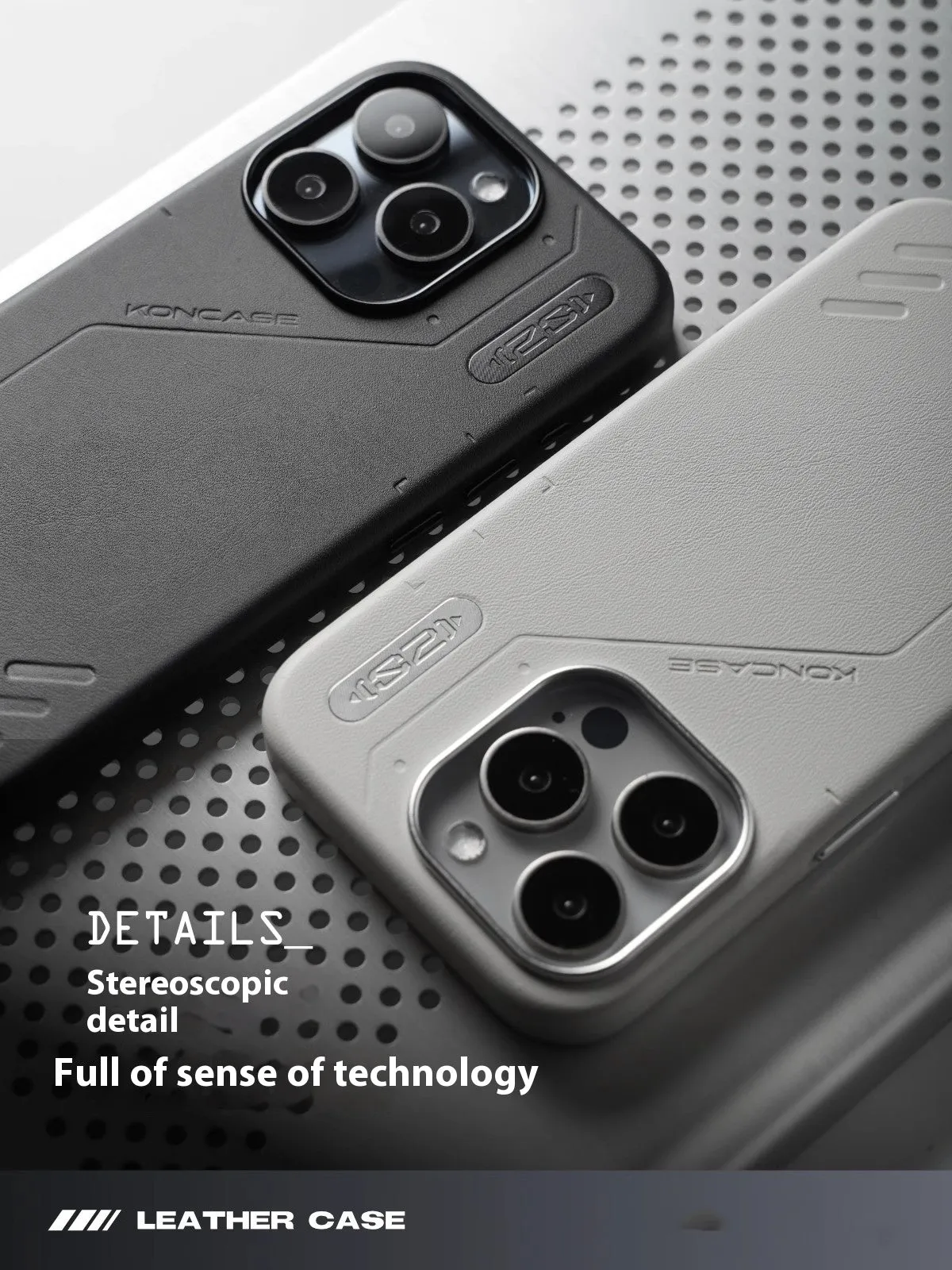 Technology plain leather magnetic phone case for iPhone 14 Pro 14 Pro Max 15 Pro 15 Pro Max with TPU protective shell