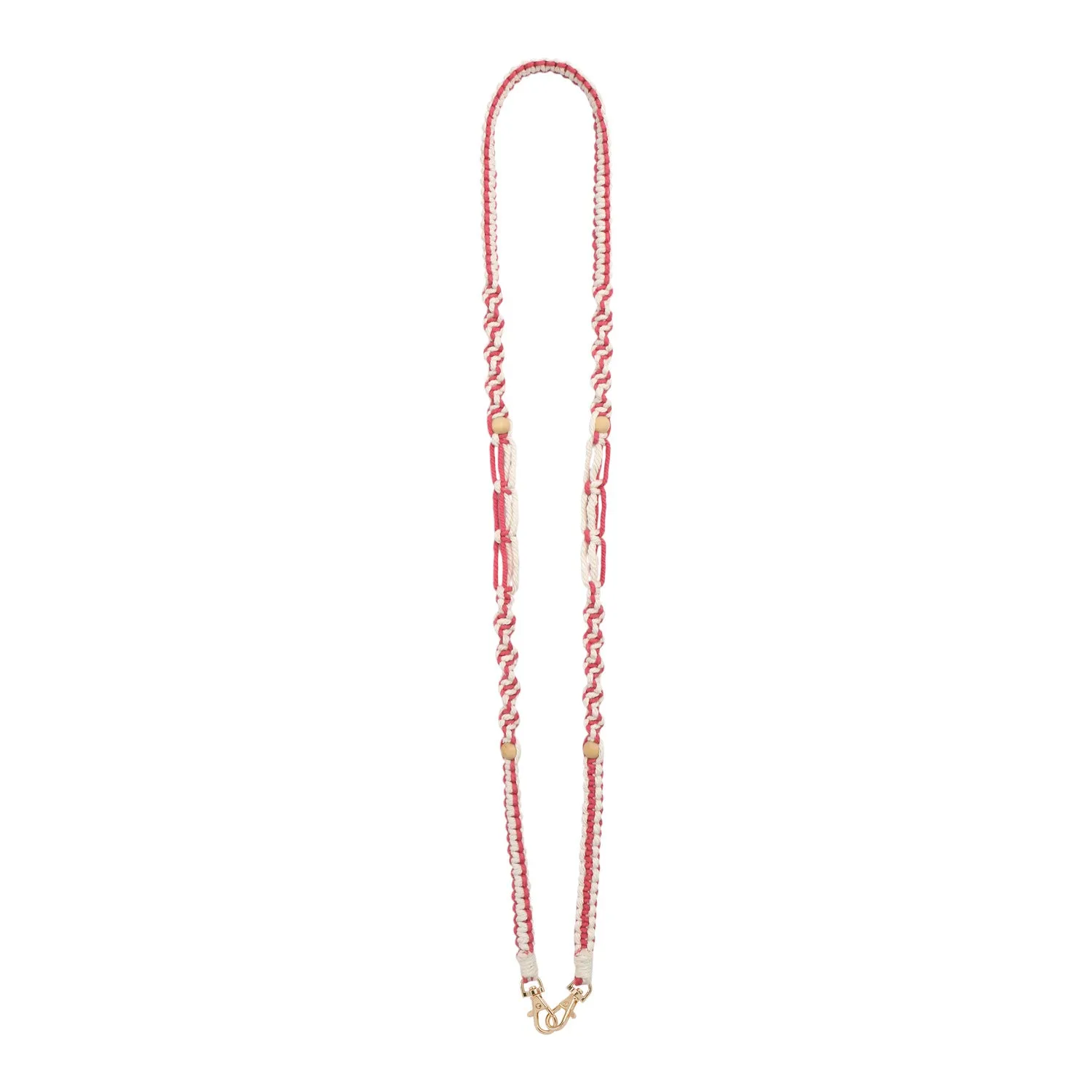 Hand-woven cotton mobile phone charm crossbody strap with alloy connectors in bohemian vintage pastoral style, available in multiple colours.