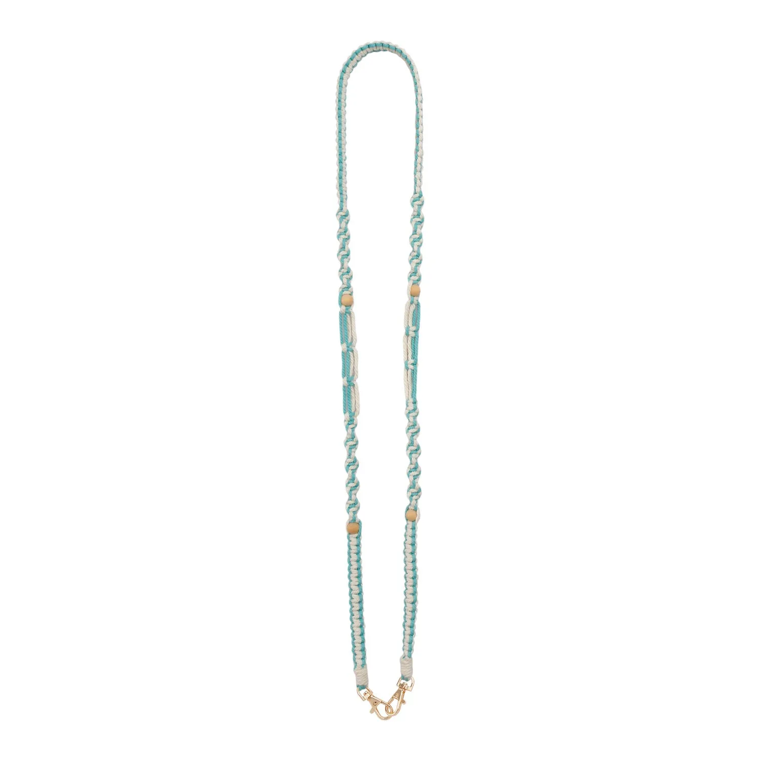 Hand-woven cotton mobile phone charm crossbody strap with alloy connectors in bohemian vintage pastoral style, available in multiple colours.