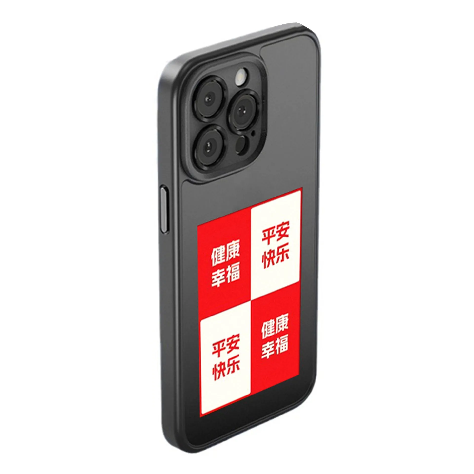 TPU DIY projection screen phone case with mirror finish in black four colours for iPhone 15 Pro Max