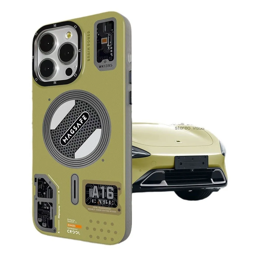 Frosted magnetic suction phone case for Apple iPhone 12 Pro, 13 Pro, 14 Plus, 15 Pro Max, drop-resistant, in Knight Black