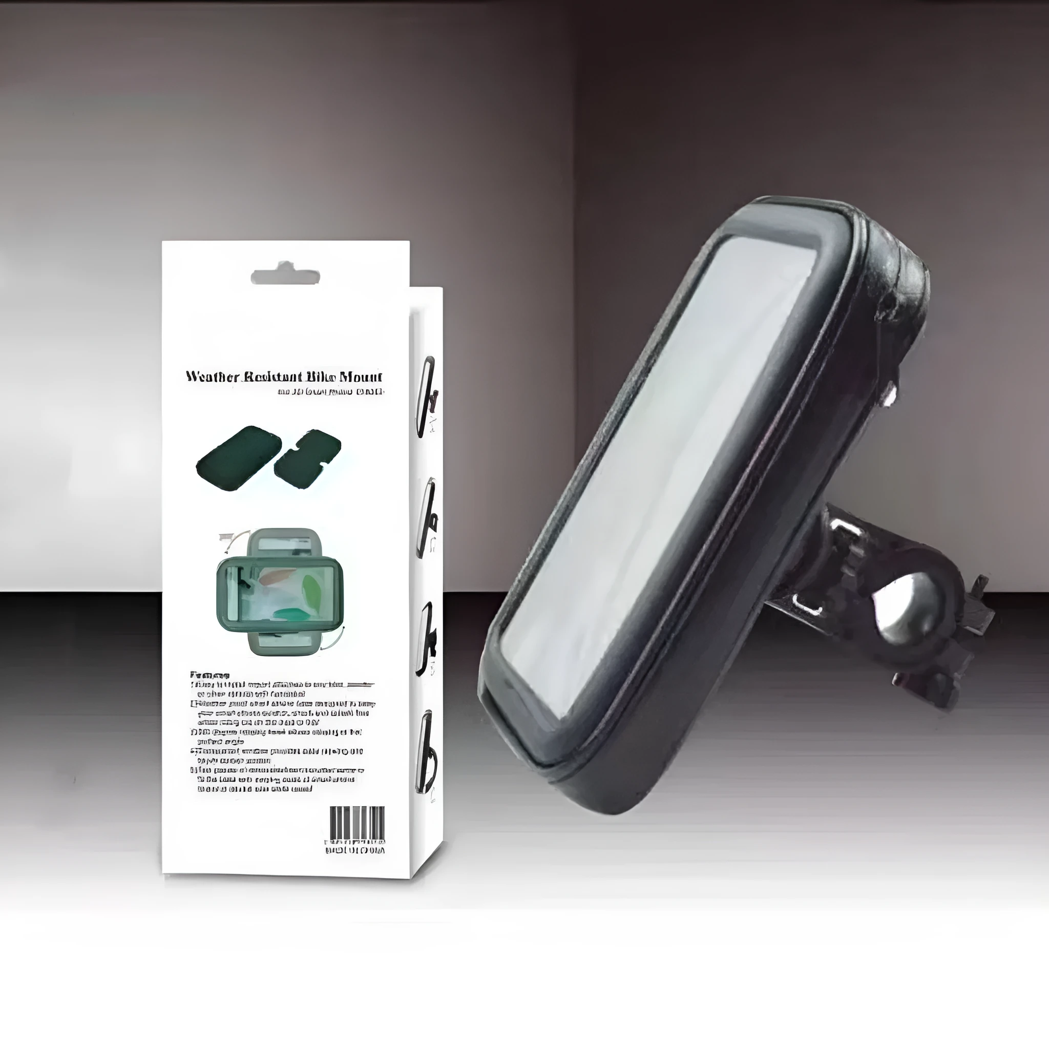 Black synthetic leather riding mobile phone stand bag fits 6.5 inch phone cycling waterproof navigation