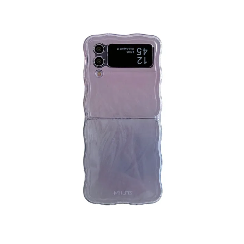 Feather yarn gradient multicolour Samsung Z Flip6 phone case with hard back cover and cartoon style design