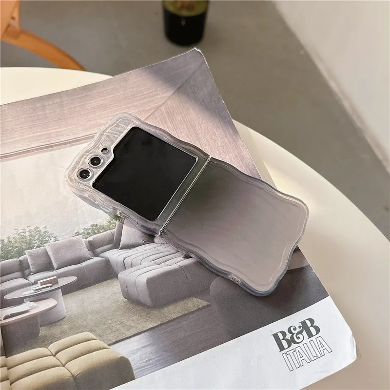 Feather yarn gradient multicolour Samsung Z Flip6 phone case with hard back cover and cartoon style design