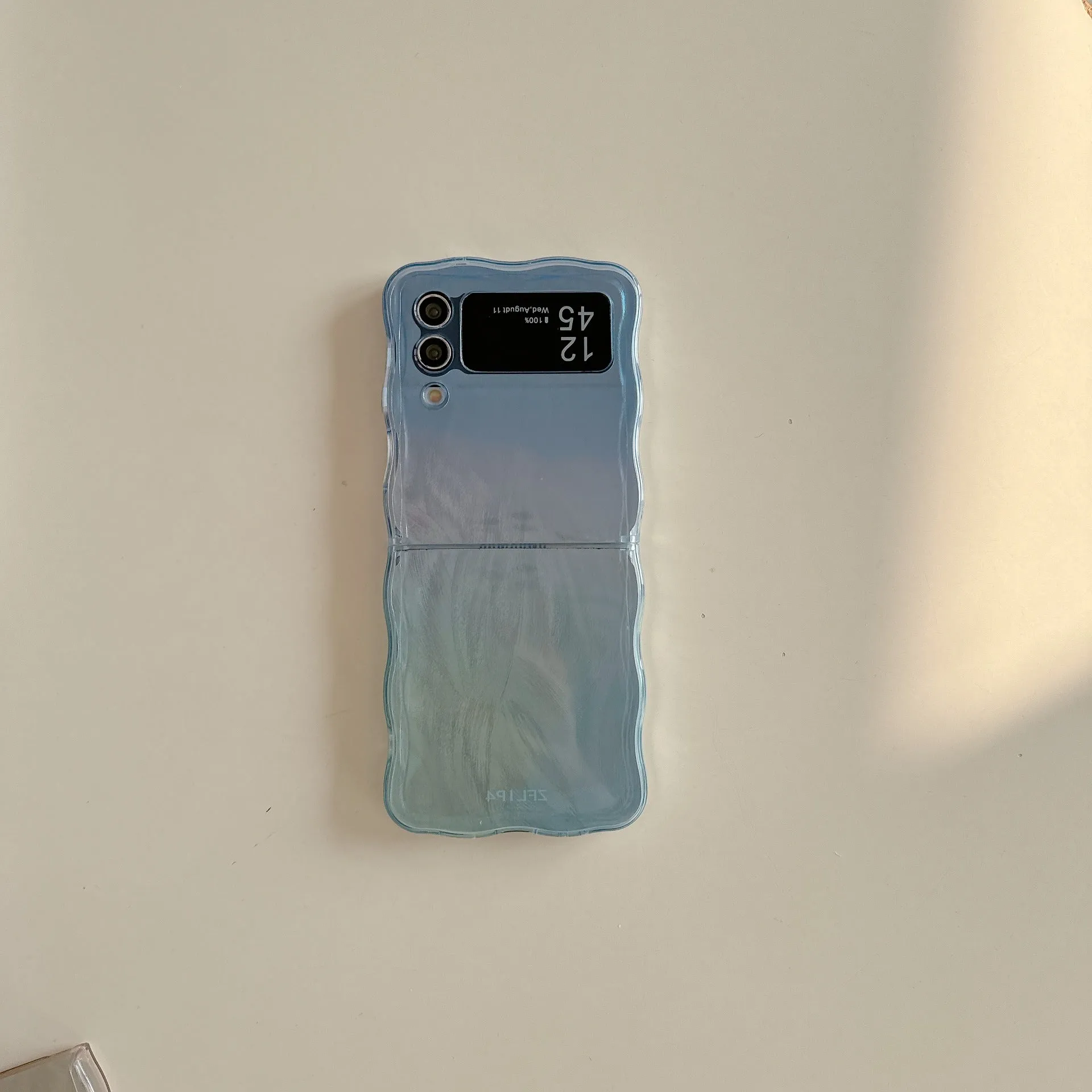 Feather yarn gradient multicolour Samsung Z Flip6 phone case with hard back cover and cartoon style design