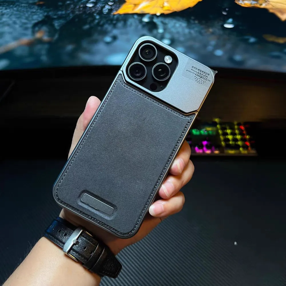 Aluminium alloy magnetic suction anti-drop protective case for iPhone in grey colour