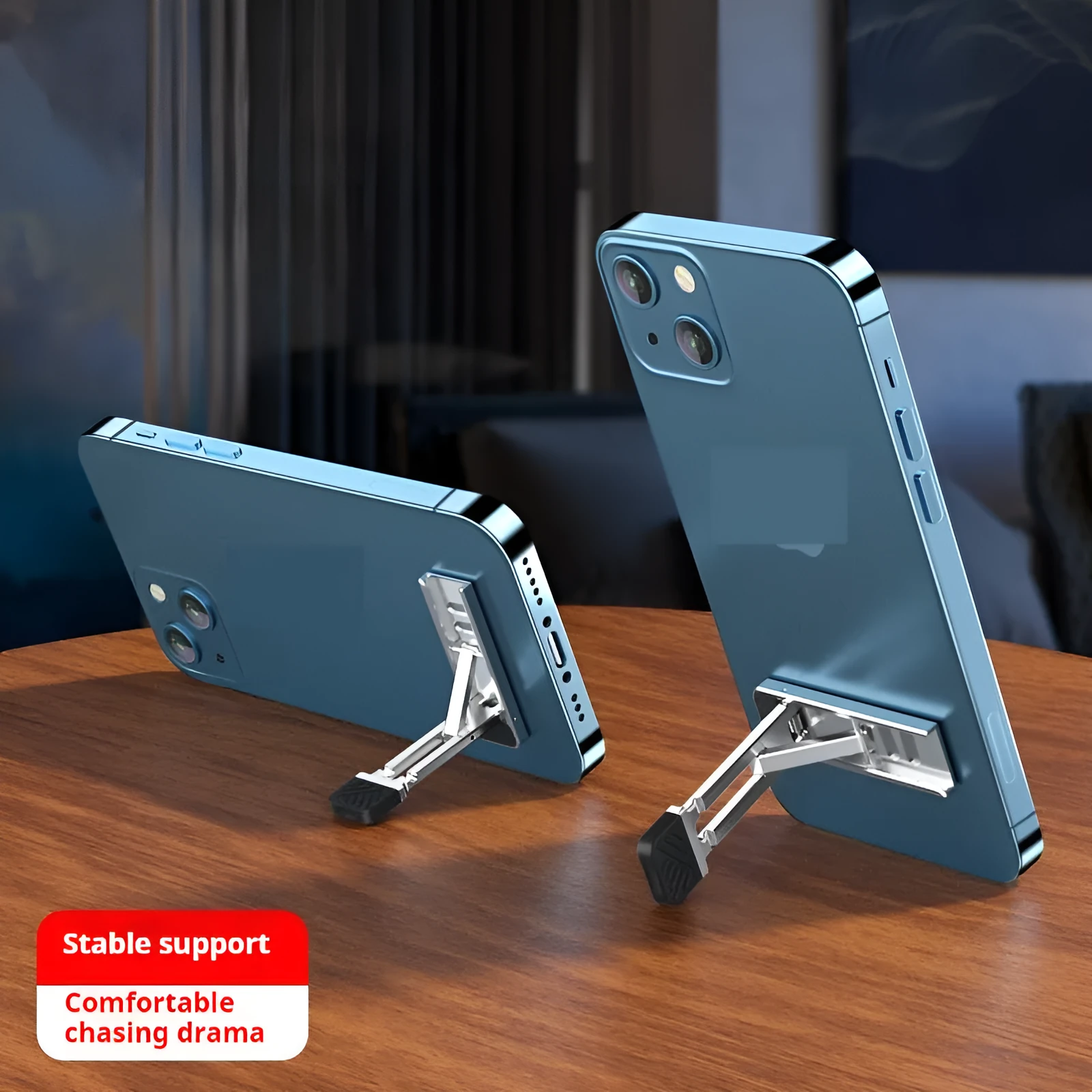 Small portable silver alloy folding horizontal and vertical smartphone bracket stand