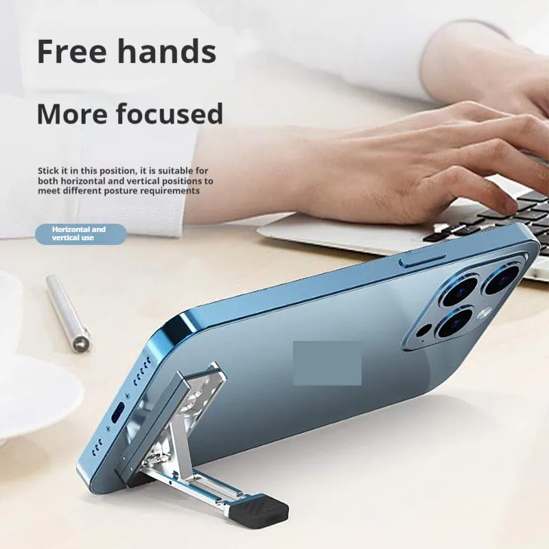 Small portable silver alloy folding horizontal and vertical smartphone bracket stand