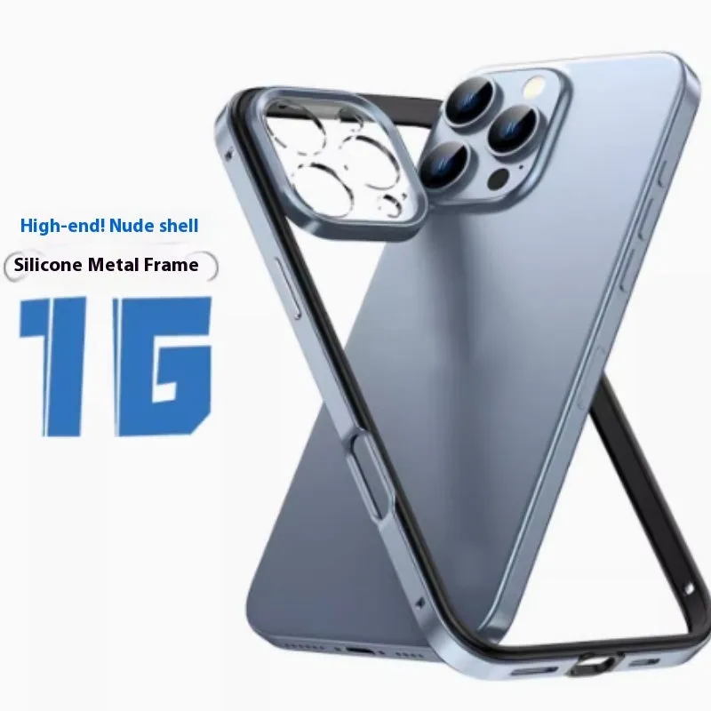 Hollow out heat dissipation metal phone case with lens film in black for iPhone 15 Pro Max
