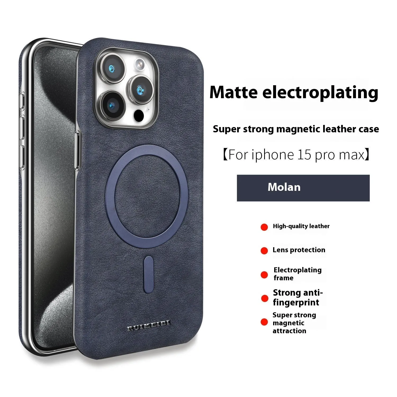 Electroplating half-pack external magnetic ring mobile phone protective cover in Dark Gray
