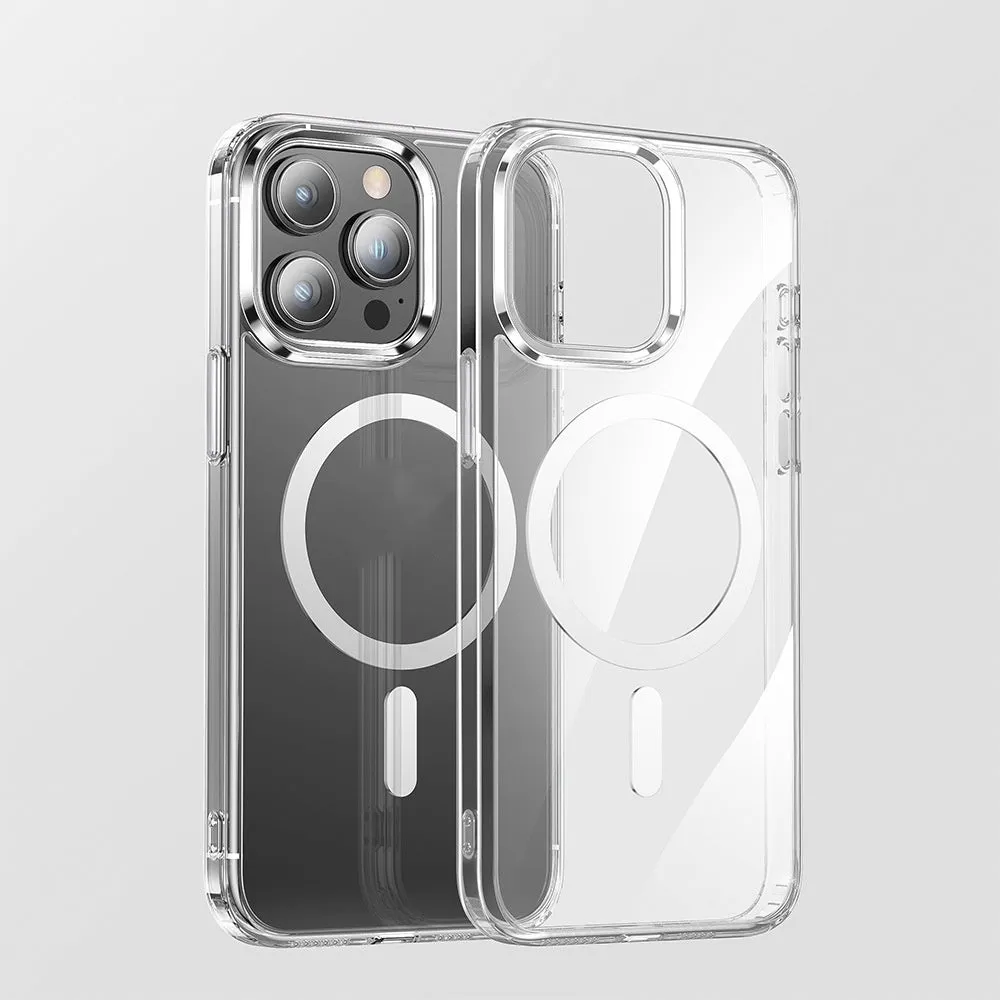 Two-in-one transparent magnetic phone case for iPhone, TPU PC construction shockproof drop-resistant