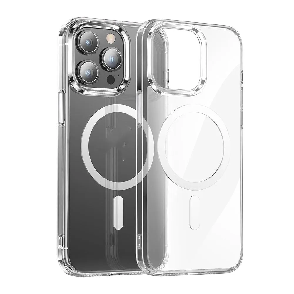 Two-in-one transparent magnetic phone case for iPhone, TPU PC construction shockproof drop-resistant