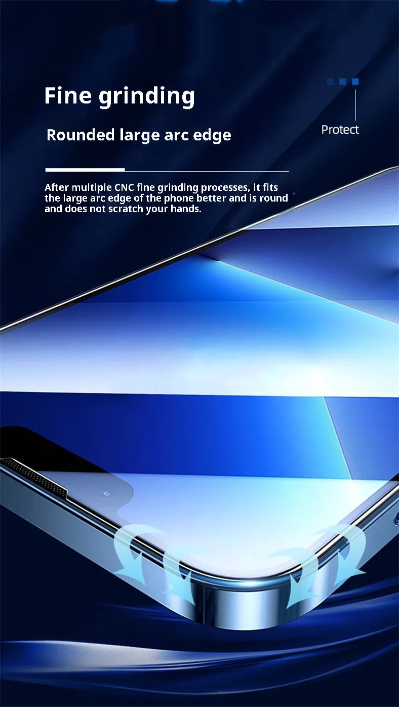 Tempered glass screen protector for iPhone 15 with anti-fingerprint coating, black colour