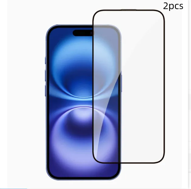 Tempered glass screen protector for iPhone 15 with anti-fingerprint coating, black colour