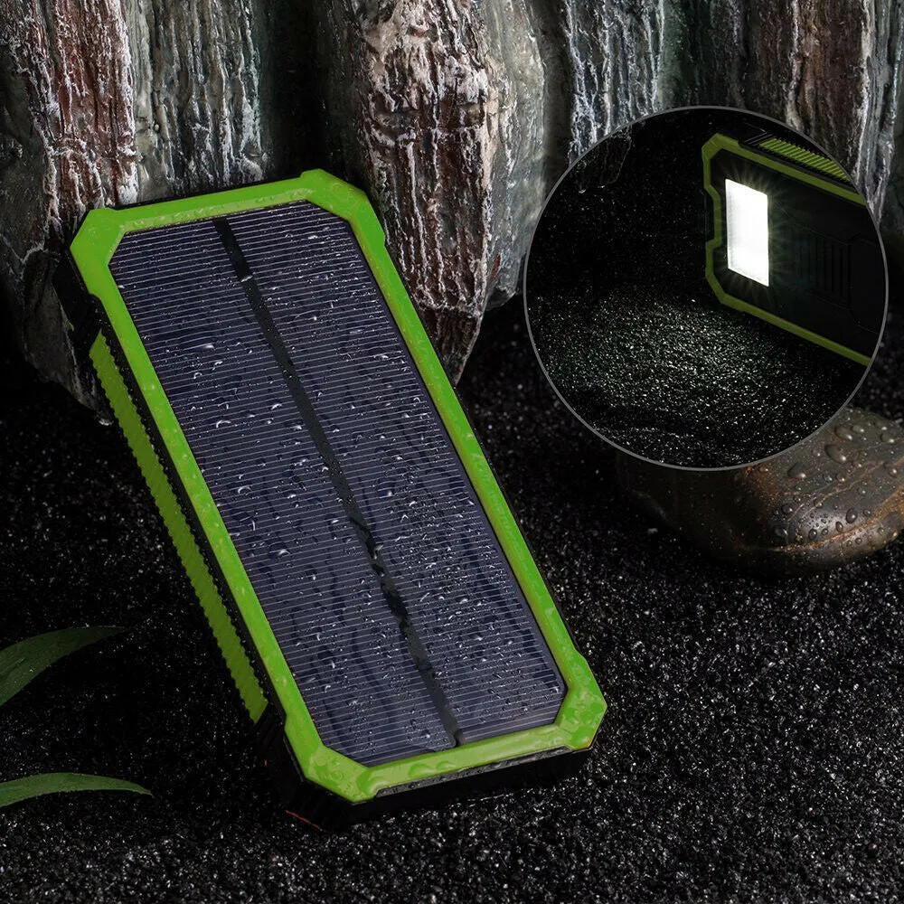 20000mAh solar power bank with three-proof construction in multiple colour options