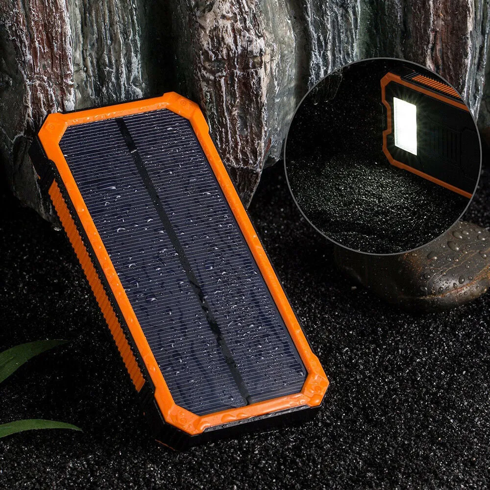 20000mAh solar power bank with three-proof construction in multiple colour options