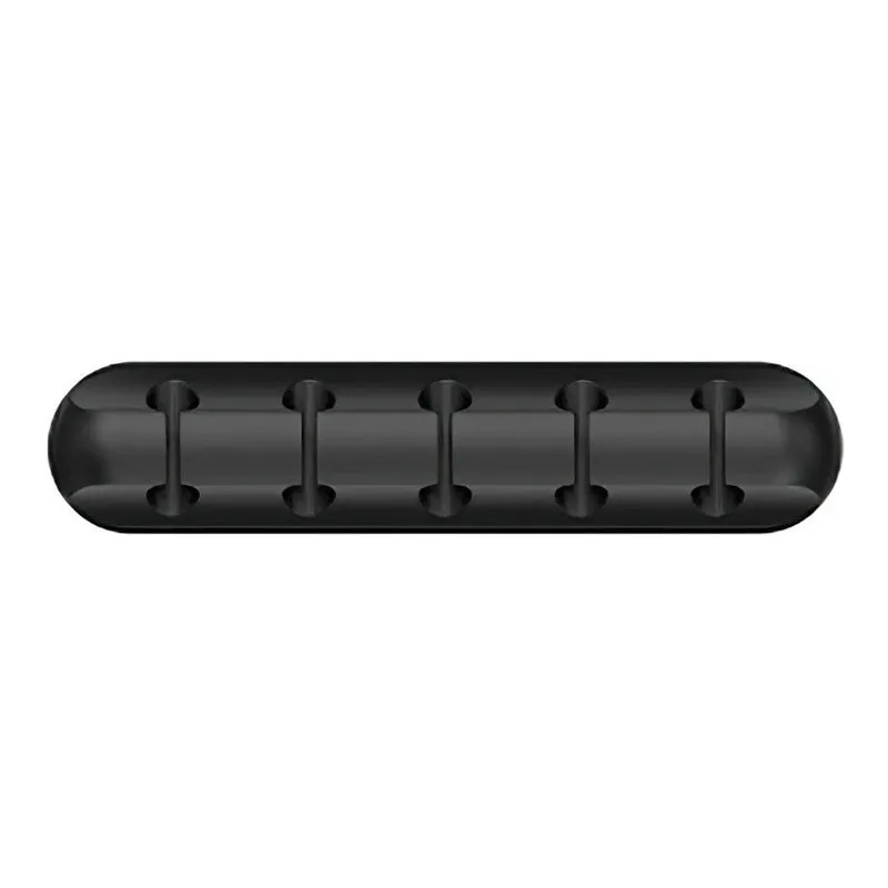 Desktop fixed charging cable storage protector plastic cord manager in black