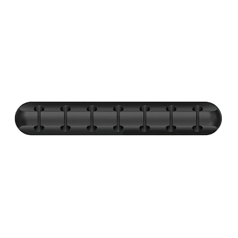 Desktop fixed charging cable storage protector plastic cord manager in black
