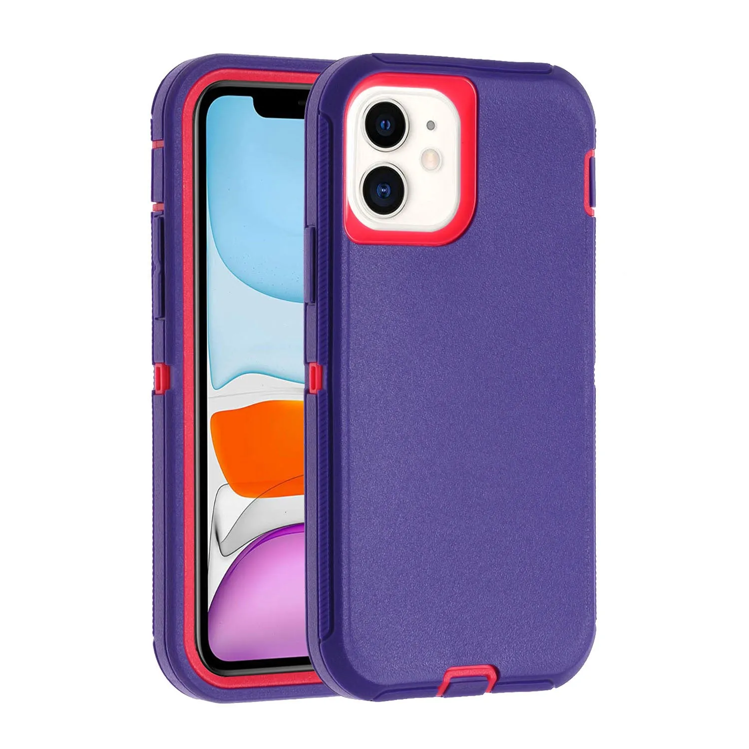 Three-proof drop-resistant silicone phone case for iPhone 12 series in light green pink