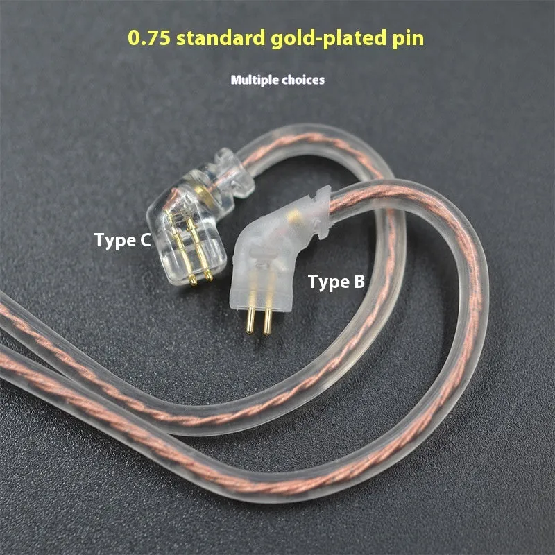 KZ high purity oxygen-free copper double and upgrade earphone replacement cable in transparent black
