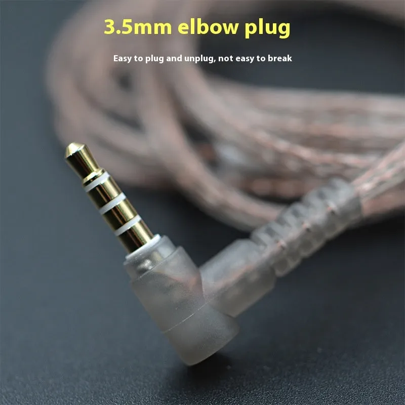 KZ high purity oxygen-free copper double and upgrade earphone replacement cable in transparent black