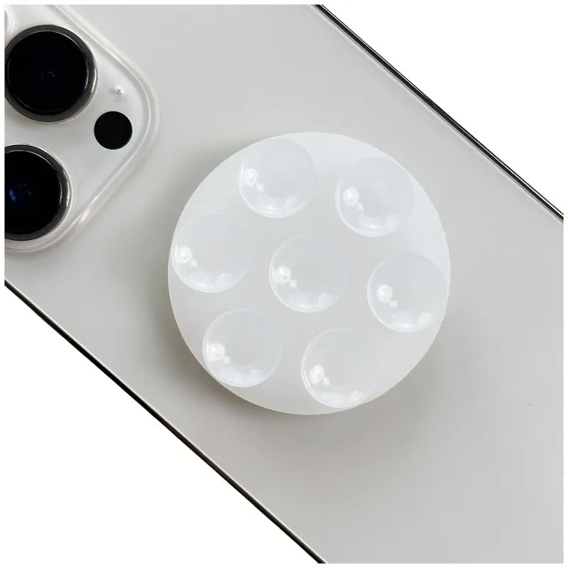 Mobile phone airbag bracket in pink silicone, detachable and foldable, 46mm diameter suction cup