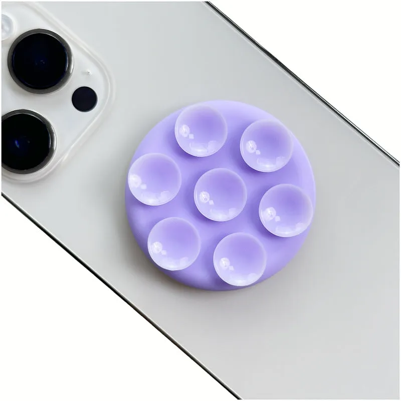 Mobile phone airbag bracket in pink silicone, detachable and foldable, 46mm diameter suction cup