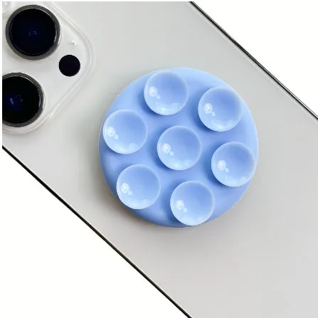 Mobile phone airbag bracket in pink silicone, detachable and foldable, 46mm diameter suction cup