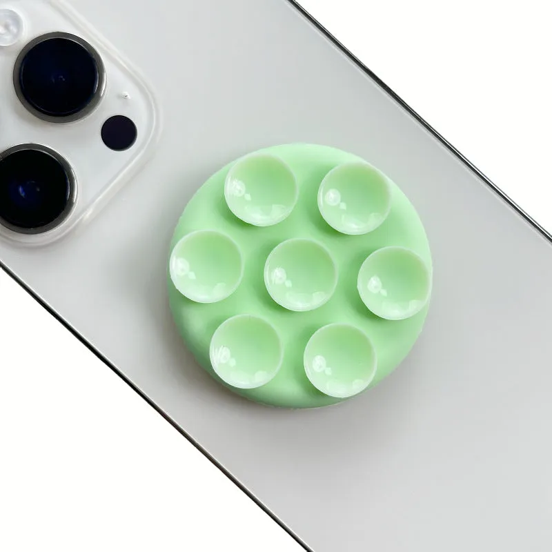 Mobile phone airbag bracket in pink silicone, detachable and foldable, 46mm diameter suction cup