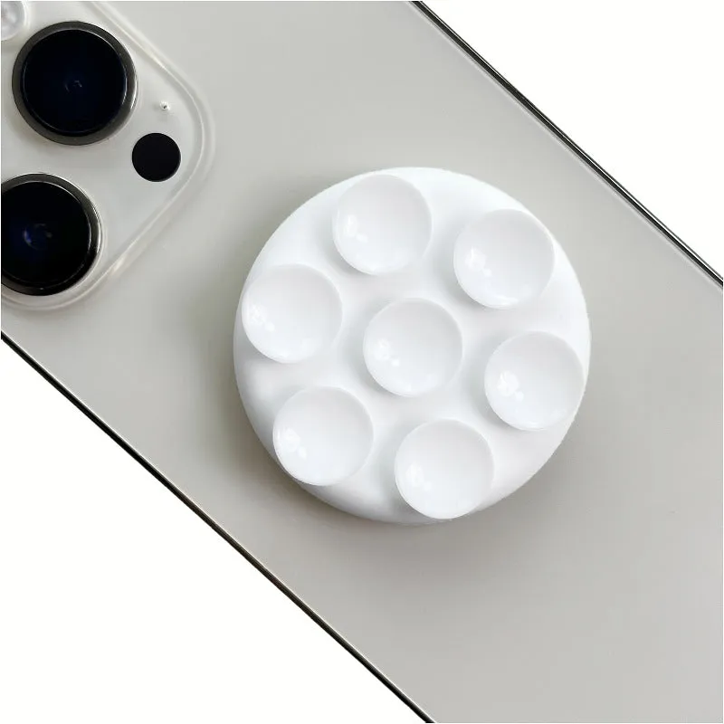 Mobile phone airbag bracket in pink silicone, detachable and foldable, 46mm diameter suction cup