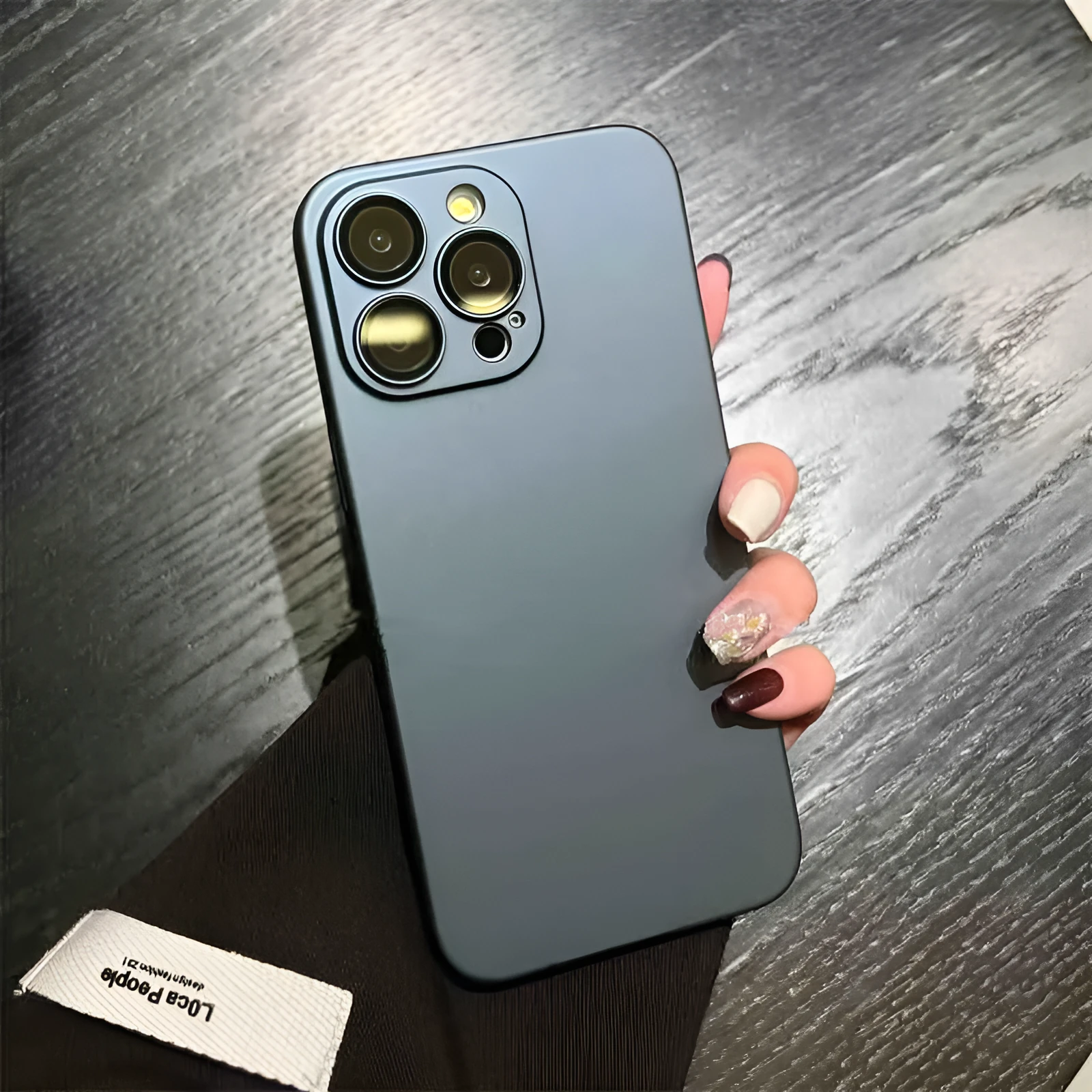 Ultra-thin frosted PC phone case in Haze Blue compatible with iPhone models