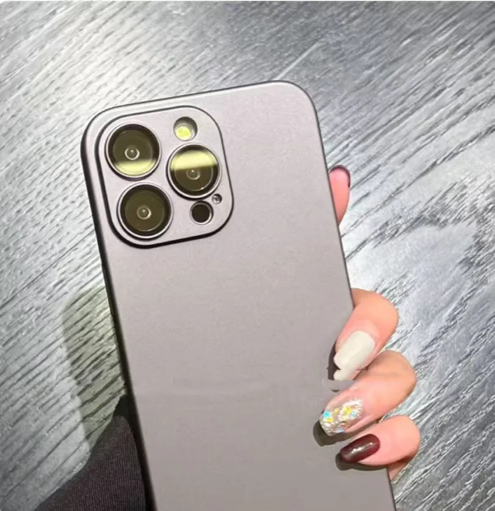 Ultra-thin frosted PC phone case in Haze Blue compatible with iPhone models